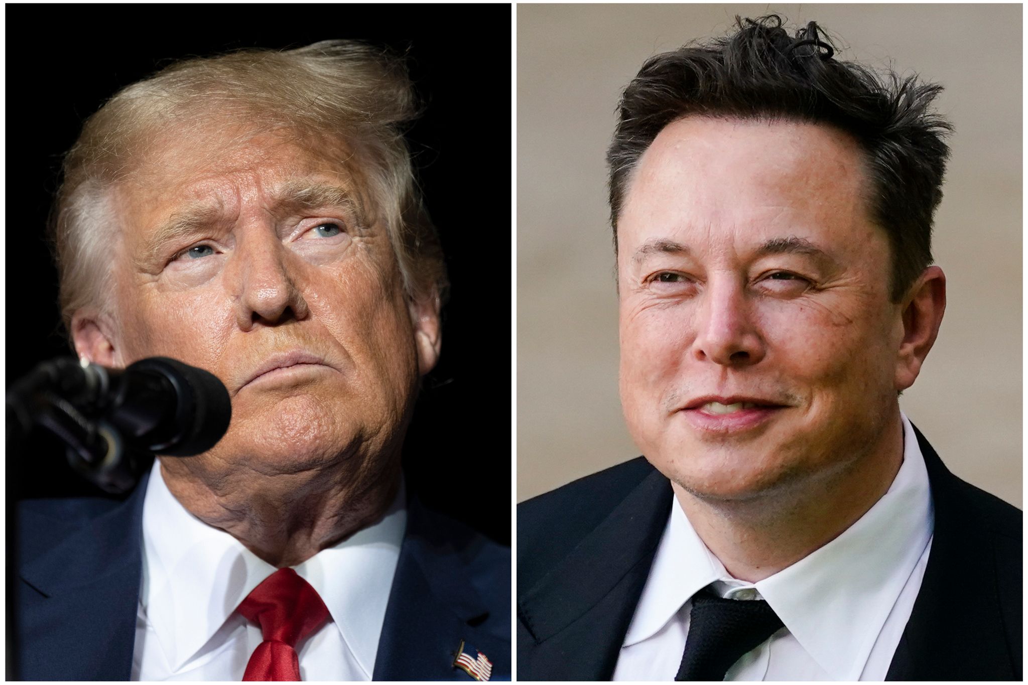 Donald Trump (l) hat sich wieder auf der Plattform X von Tech-Milliardär Elon Musk geäußert. (Archivfoto)