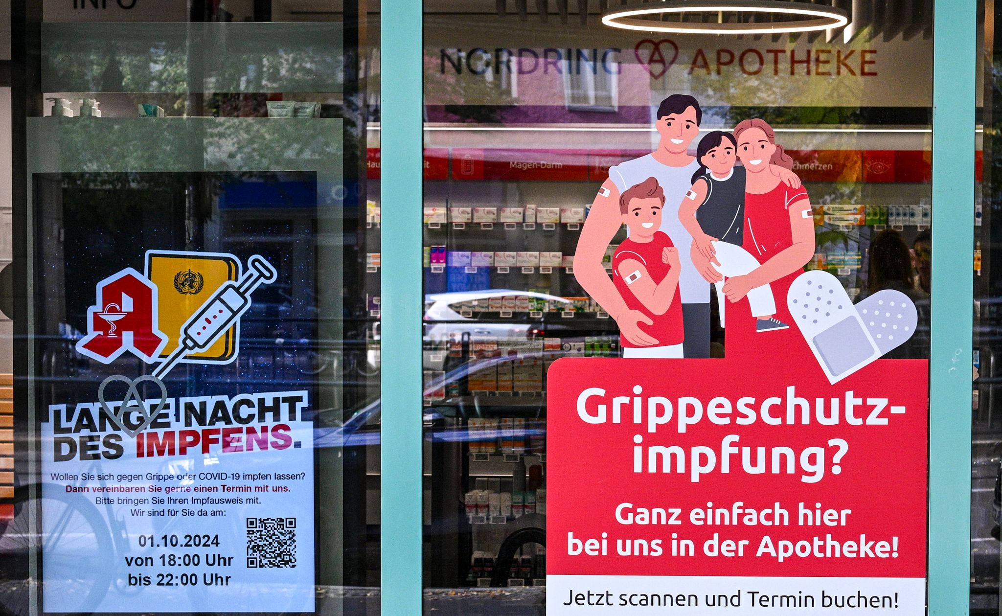 Eine Grippeschutzimpfung bekommt man zum Beispiel in Apotheken oder beim Hausarzt.