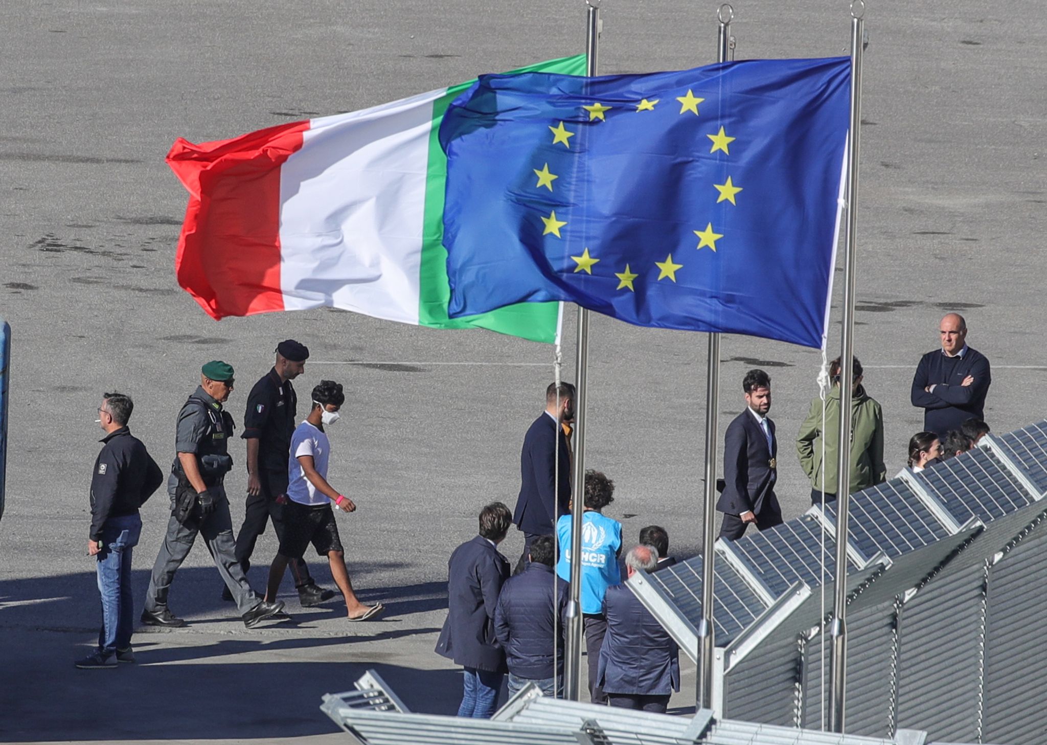 Ihre Asylverfahren möchte Italien in Albanien abwickeln: Ankunft von Migranten Mitte Oktober. (Archivbild)