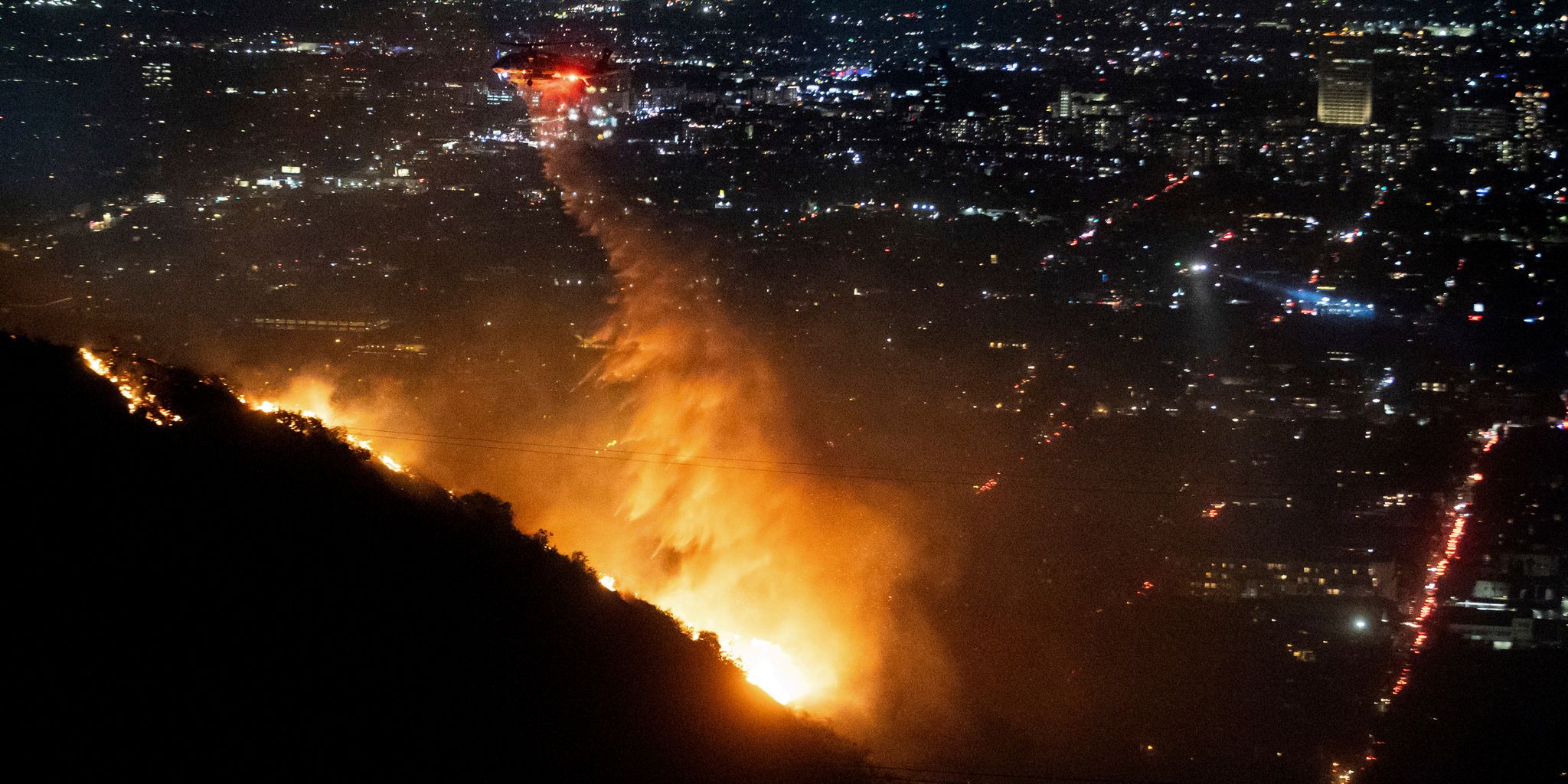 Auch die Hollywood Hills sind von den Flammen betroffen.