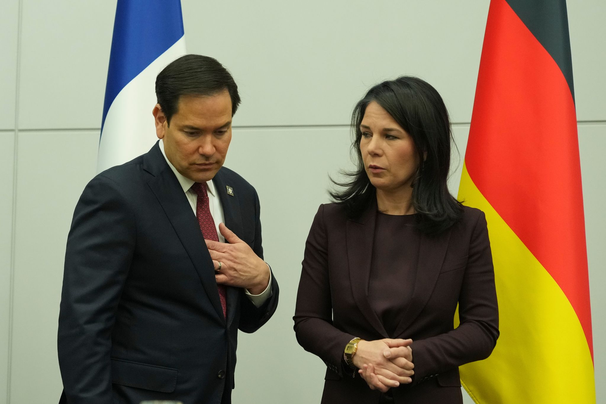 Informierte Nato-Partner in Brüssel über die Friedensbemühungen seines Präsidenten Donald Trump: US-Außenminister Marco Rubio, hier mit seiner deutschen Kollegin Annalena Baerbock.