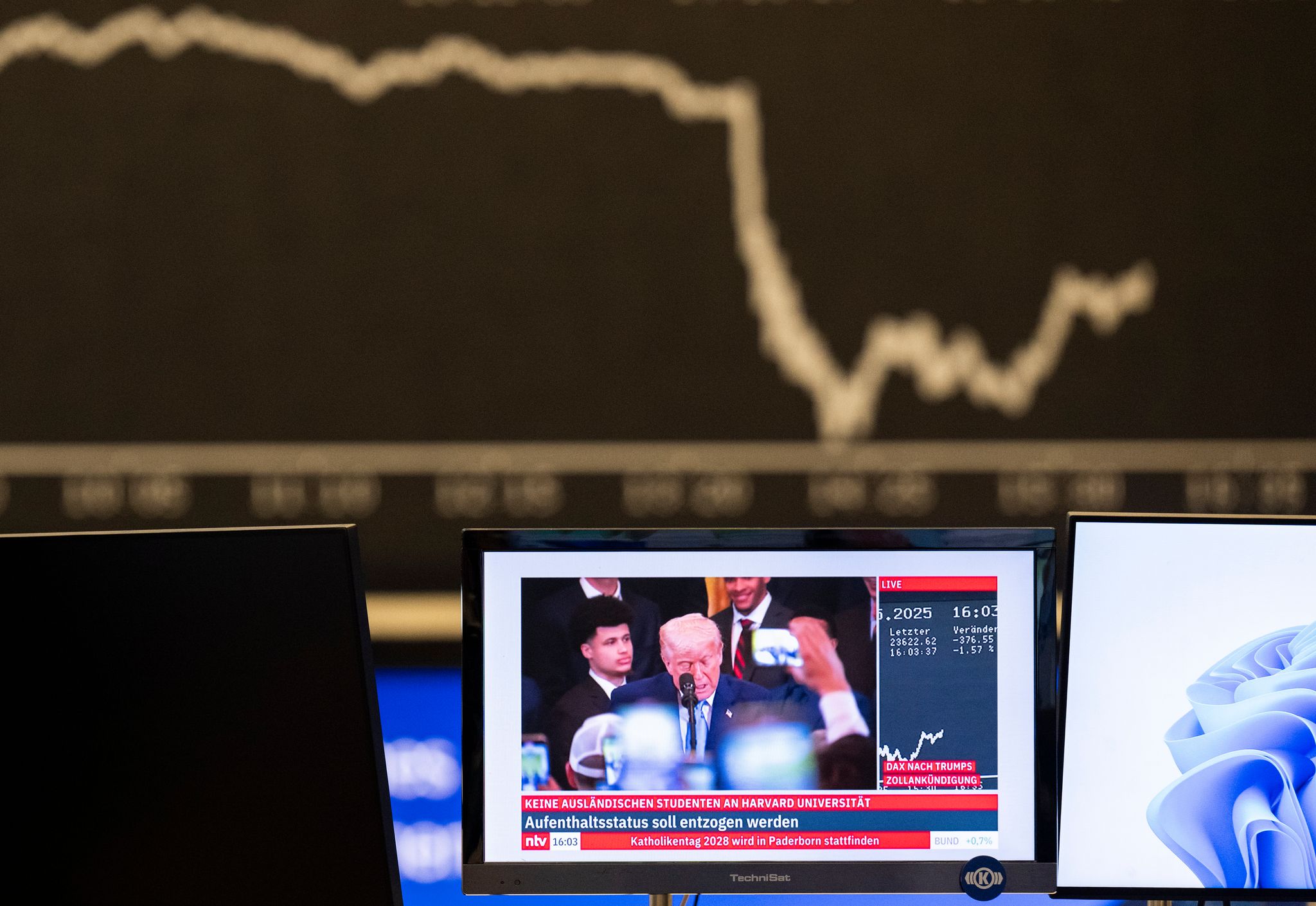 Nach Trumps Ankündigung rutscht der Dax ab.