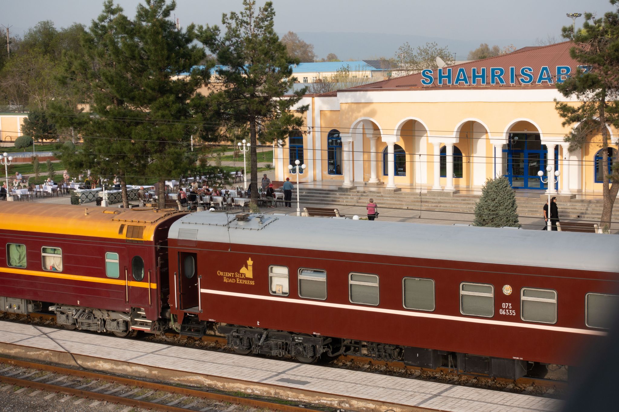 Zwischenstopp in Usbekistan: Der «Orient Silk Road Express» im Bahnhof von Shahrisabz.
