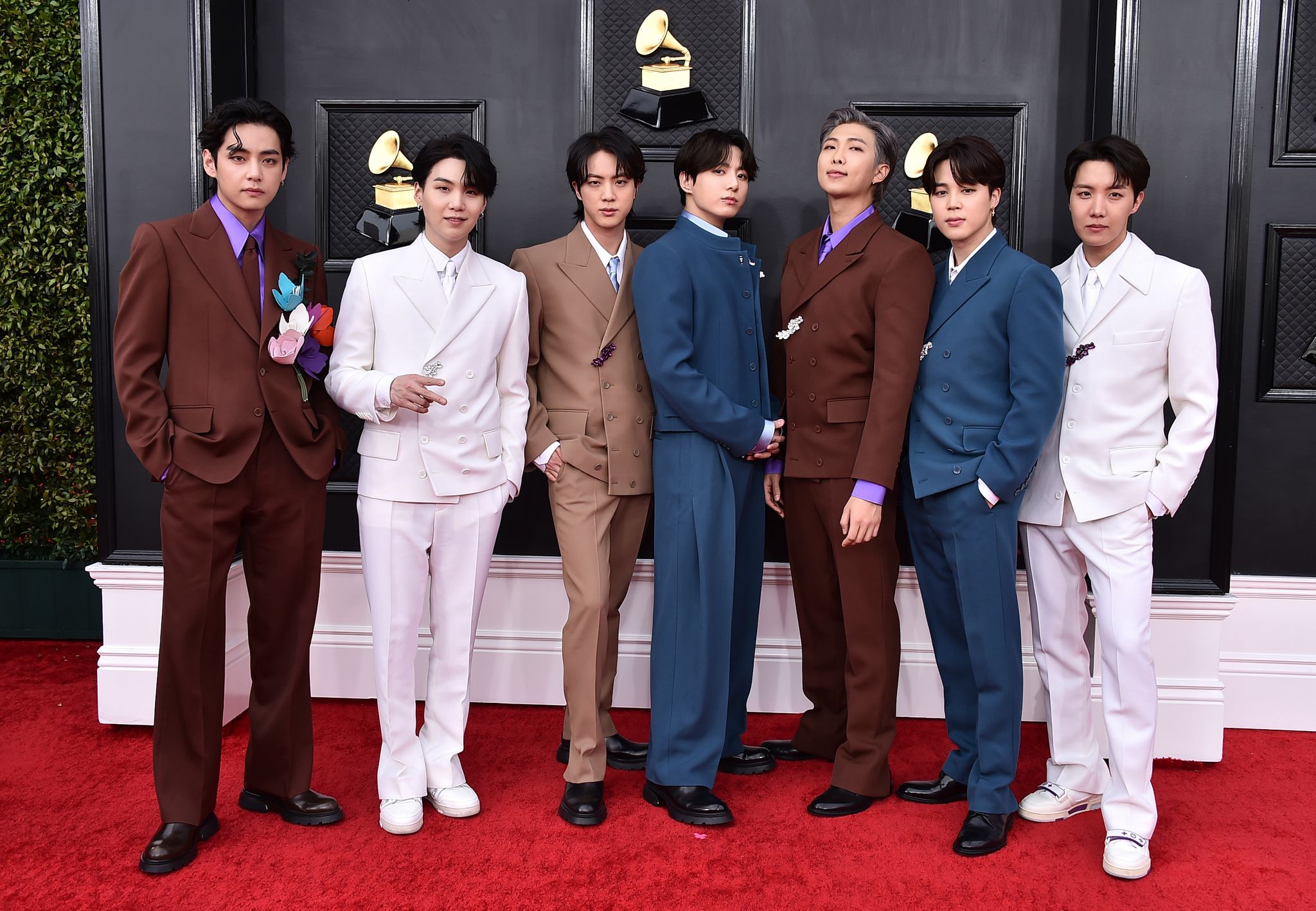 Ein Foto vor ihrer mehrjährigen Pause: BTS bei den Grammy Awards 2022. (Archivbild)