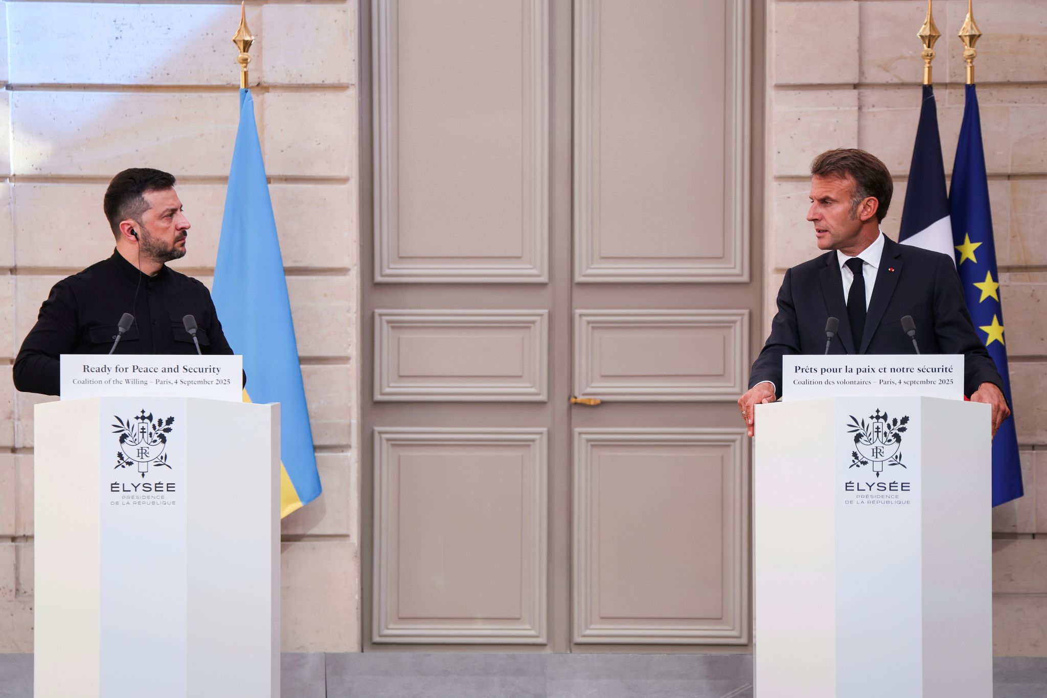 Frankreichs Präsident Macron und sein ukrainischer Kollege Selenskyj hielten eine Pressekonferenz ab.