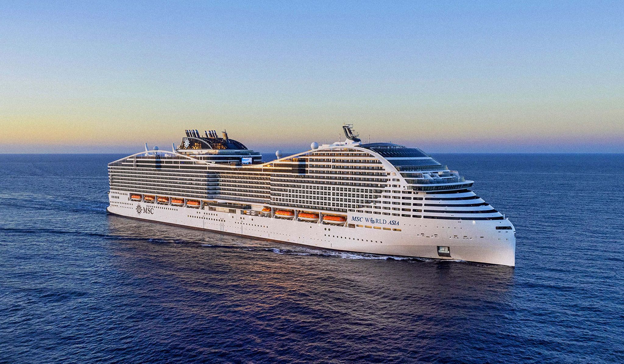 Kapazitätswunder: Die 333 Meter lange «MSC World Asia» bietet Platz für bis zu 6.758 Passagiere.