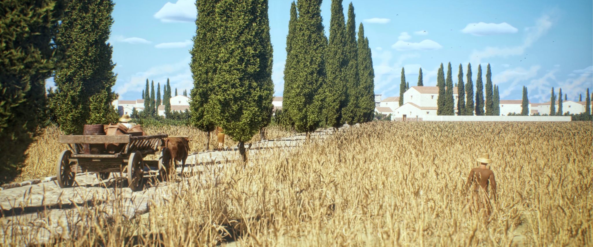 Vielbefahrene Straßen waren oft gepflastert, wie in der antiken Stadt Timgad in Algerien