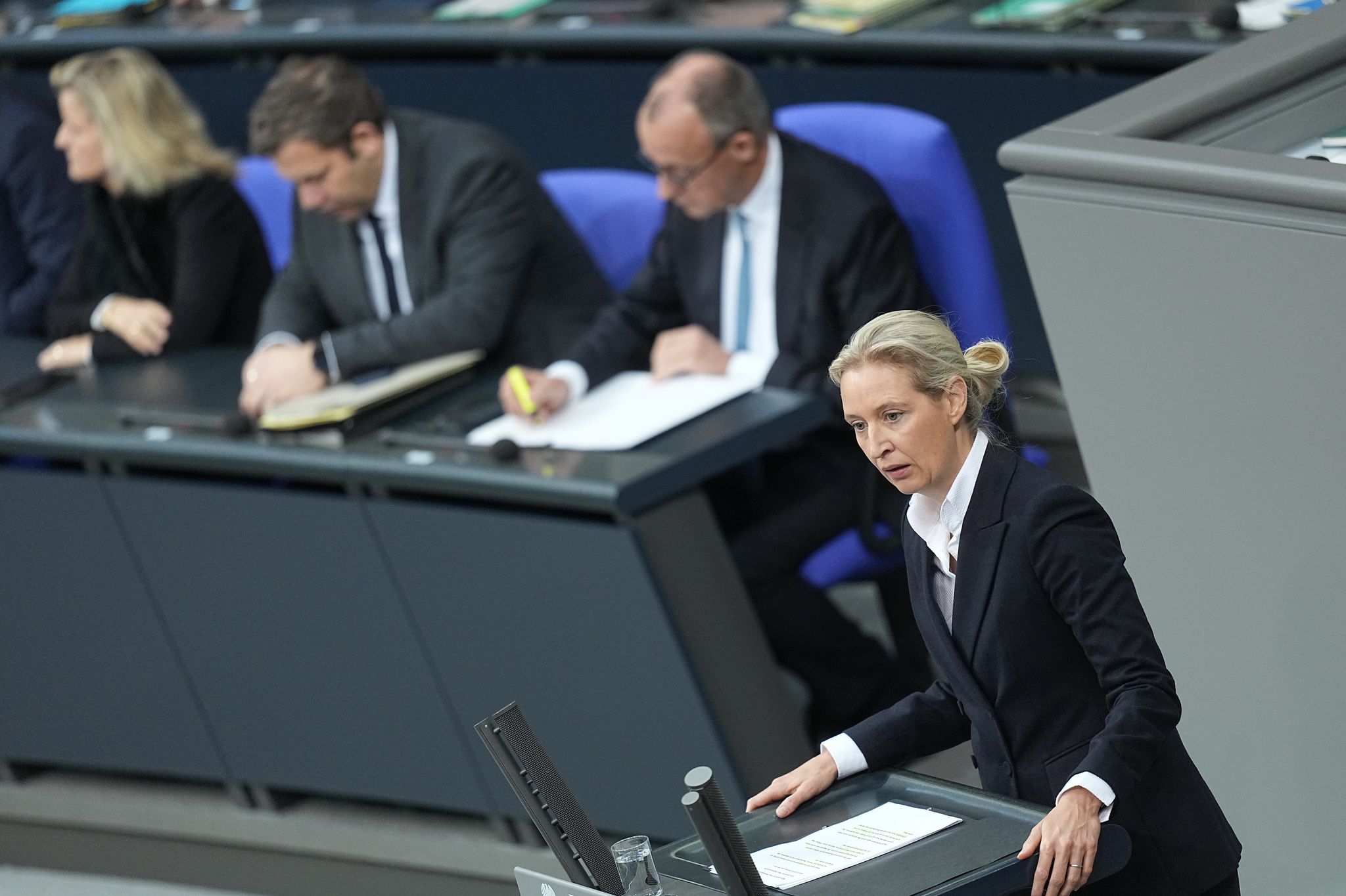 AfD-Chefin Alice Weidel zählte Probleme in den Bereichen Sozialstaat, Migration, Wirtschaft und Staatsfinanzen auf.