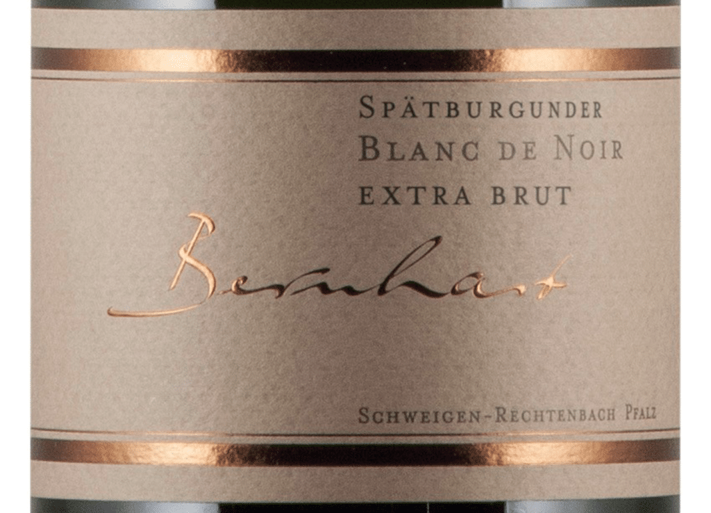Wein Dezember Spätburgunder Blanc de NOir Exztra Brut Bernhart