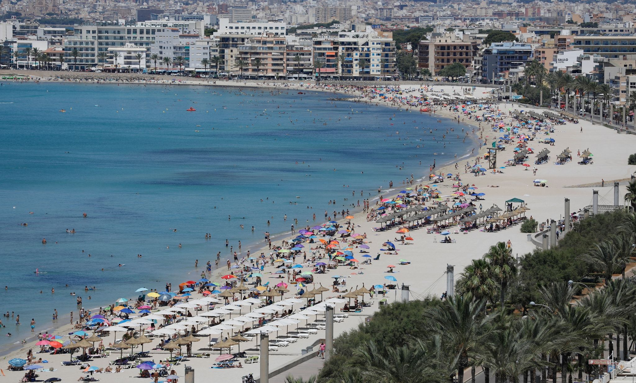 Der Strand von Arenal auf Mallorca.